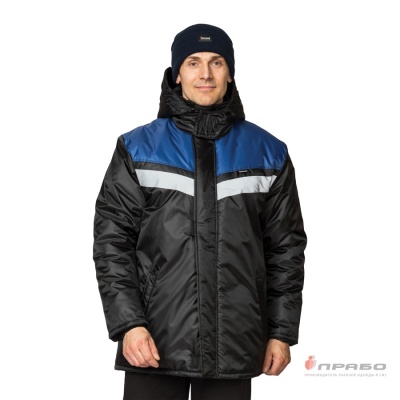 Куртка мужская утеплённая Сарма чёрно-васильковая | Прабо (56-58 182-188)