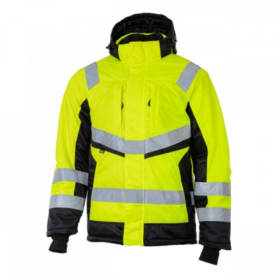 Зимняя сигнальная куртка KW 216, желтый/черный | Brodeks (XL)