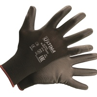 Перчатки ULT615 нейлоновые с полиуретановым покрытием | ULTIMA (черный) от Arbostuff.ru