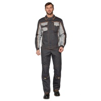 Костюм мужской Бренд 1 тёмно-серый/светло-серый (куртка и брюки) | Прабо от Arbostuff.ru