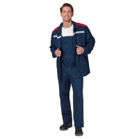 Костюм мужской Оптимал 2 тёмно-синий/красный (куртка и полукомбинезон) | Прабо от Arbostuff.ru