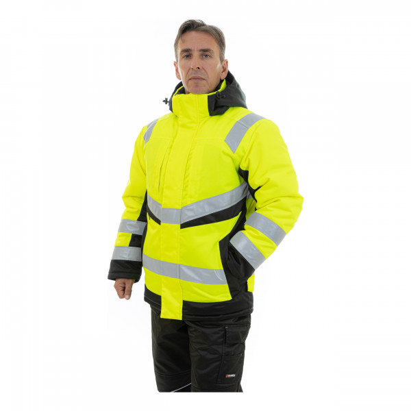 Зимняя сигнальная куртка KW 216, желтый/черный | Brodeks от Arbostuff.ru